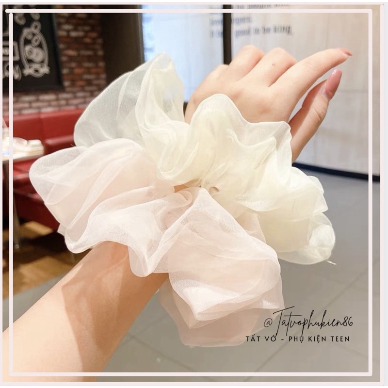 Dây buộc tóc  ❤️24 SALE❤️ scrunchies bằng vải cỡ lớn màu nhẹ nhàng ngọt ngào siêu đẹp