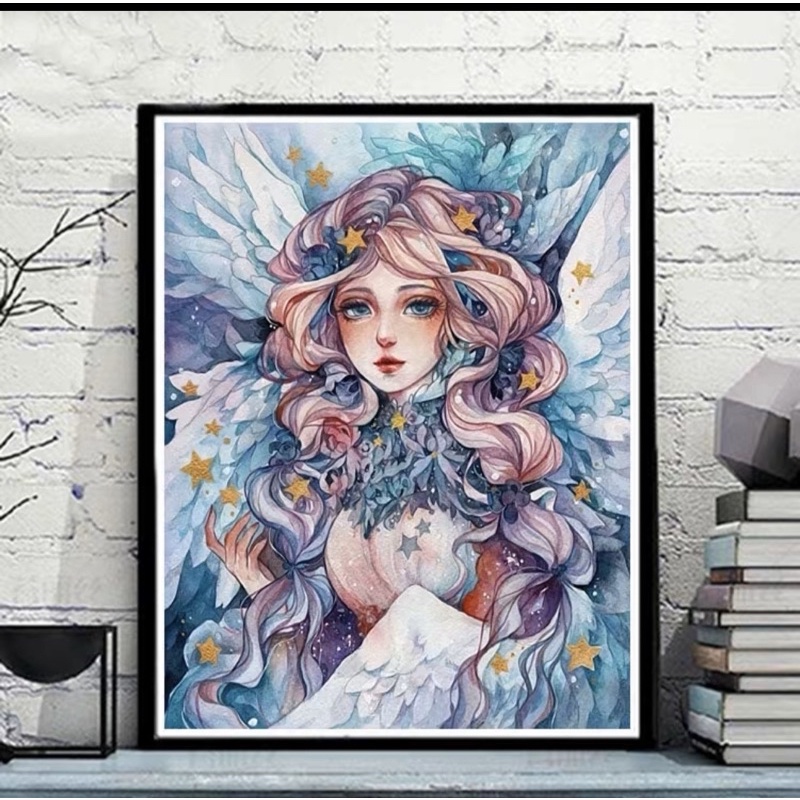 [Sẵn]Tranh Tô Màu Theo Số Anime Nàng Thơ - Tranh Sơn Dầu Số Hóa Cô Gái Thiên Thần | BigBuy360 - bigbuy360.vn