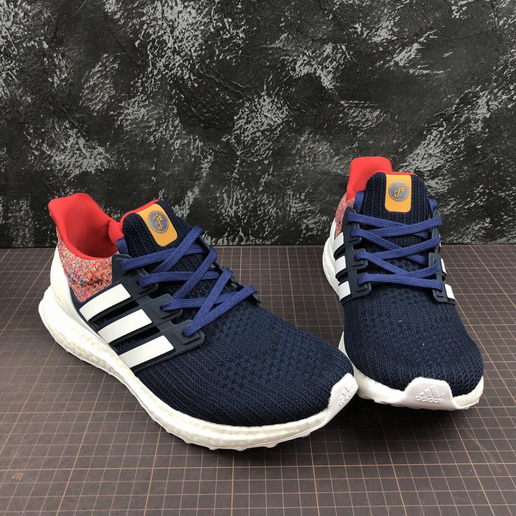 (FREE SHIP + HỘP + QUÀ) Giày thể thao ULTRA BOOST 4.0 multi colors xanh dương gót thổ cẩm '