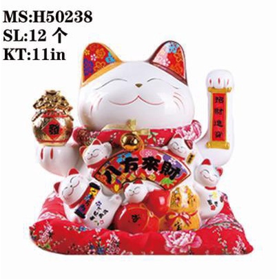 Mèo thần tài vẩy tay, mèo tài lộc may mắn phong thủy