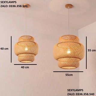 ĐÈN THẢ MÂY TRE ĐAN KIỂU TẦNG