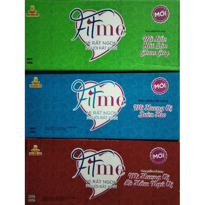 Mì fitme 3 vị thơm ngon (Lẩu Hải Sản chua cay, Sườn Heo, bò hầm ngũ vị) (80g* 5gói*6hộp)_tặng kèm hộp nhựa cao cấp | BigBuy360 - bigbuy360.vn