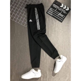 Quần jogger thun dài sọc trắng ống túm nam bigsize
