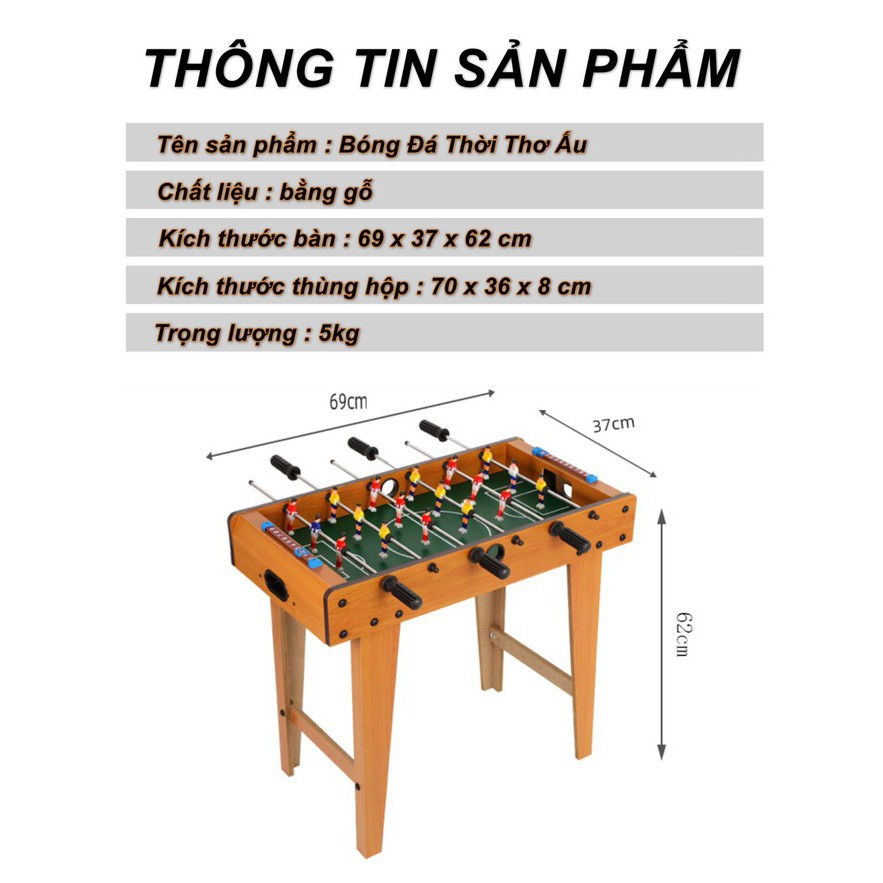 Bàn bóng đá gỗ - Bàn bi lắc cỡ lớn cực kì cao cấp Table Top Football