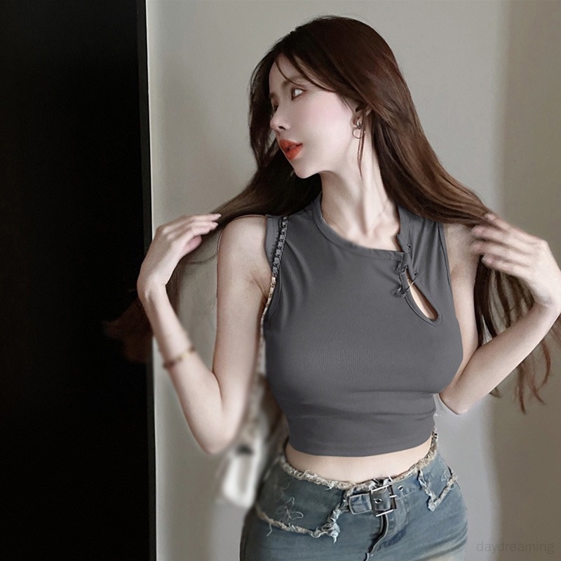 Áo Tank Top Sát Nách Dáng Ôm Thời Trang Mùa Hè Quyến Rũ Cho Nữ
