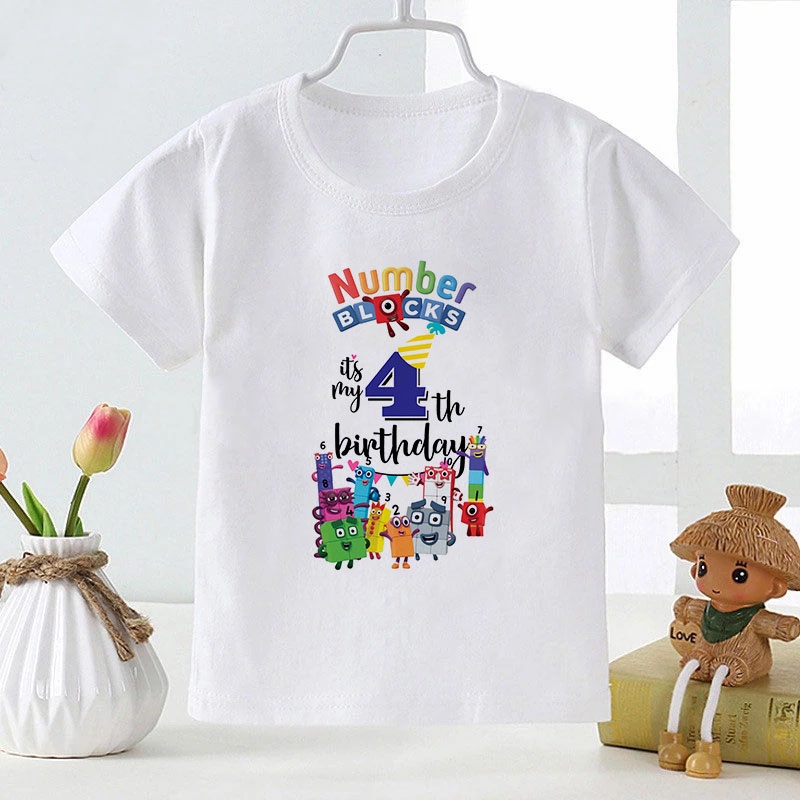 Số Áo Thun In Hình Hoạt Hình Dành Cho Bé Trai Bé Gái 1-6 Tuổi