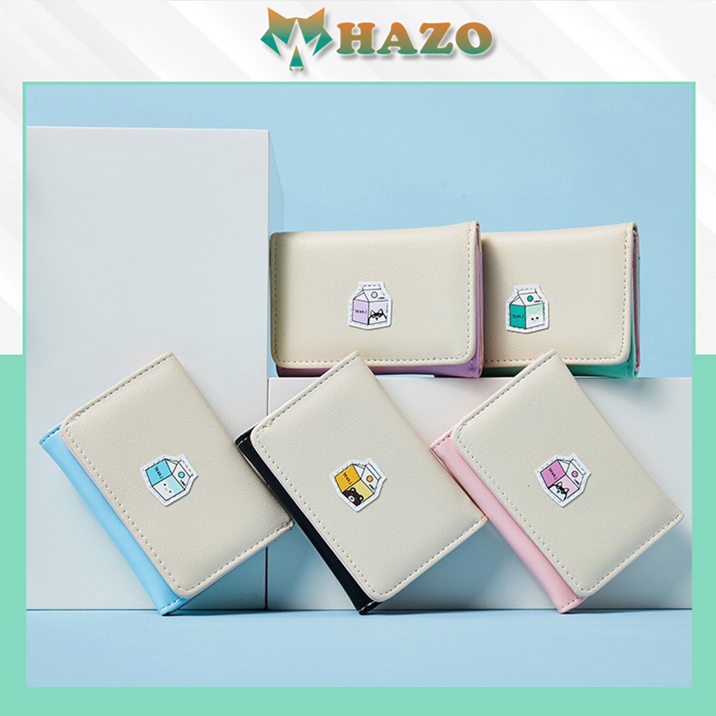 Ví Ngắn Nữ Cầm Tay Cao Cấp Hình Hộp Sữa V552 Siêu Dễ Thương - Hazo