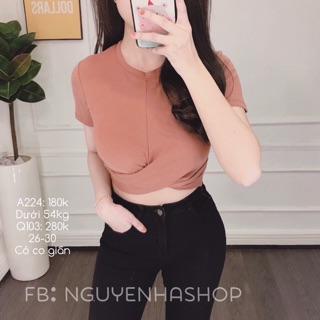 ÁO CROPTOP XOẮN EO CHẤT COTTON SIÊU ĐẸP