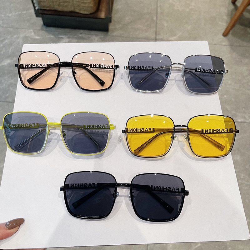 Kính Mát Gọng Vuông Cỡ Lớn Màu Kẹo Thời Trang Phong Cách Retro