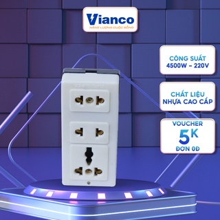 Ổ Cắm Điện Đa Năng EUROSUPER Chống Giật, Siêu Chịu Tải Với 3 Cửa A3S Đế Màu Đen C22E