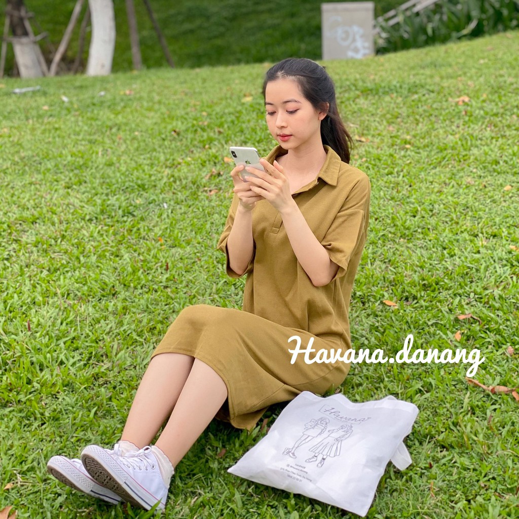 [ảnh thật] Đầm polo chất thun xịn co giản 4 chiều