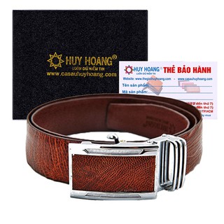 Thắt lưng nam da đà điểu trơn màu nâu đỏ XH4412