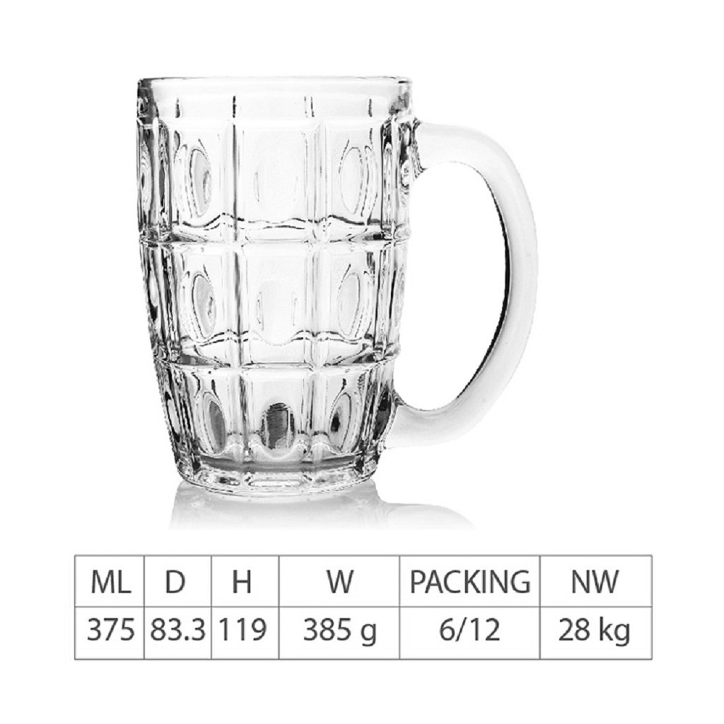 Bộ 6 ly thủy tinh 316 VIỆT NAM uống bia 375ML