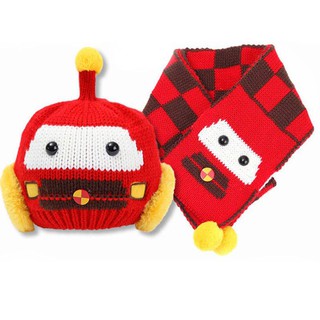 Mũ len robot + khăn choàng cổ