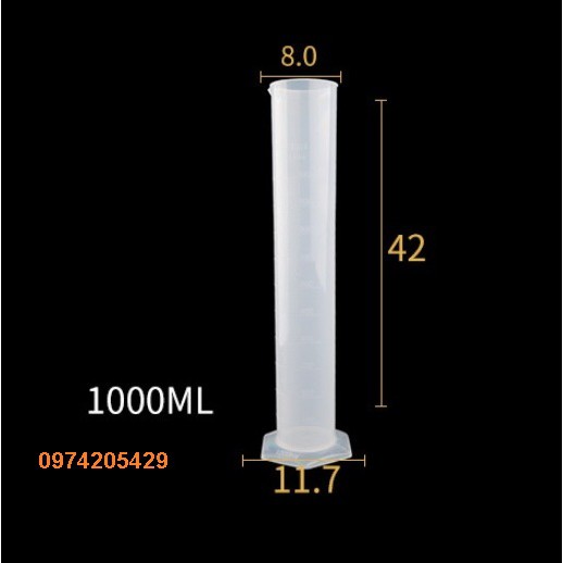 Ống đong nhựa đo thể tích, đo tỷ trọng 1000ml, 2000ml