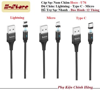 Cáp Sạc Nam Châm Hoco U76 Dành Cho Tất Cả Các Dòng Điện Thoại - Hàng chính hãng - Bảo Hành: 12 Tháng