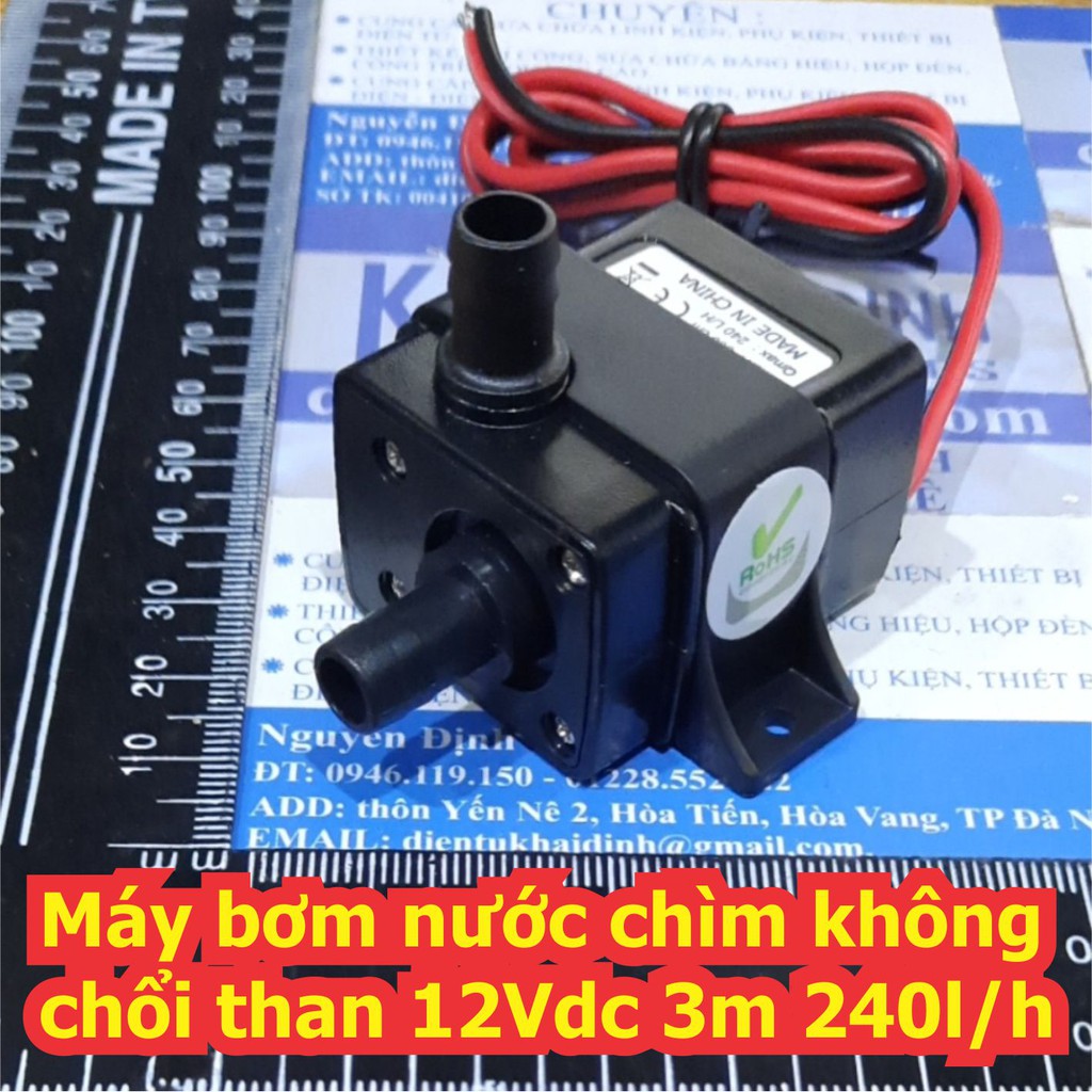 Máy bơm nước chìm không chổi than dùng trong quạt nước 12Vdc 3m 240l/h kde7501