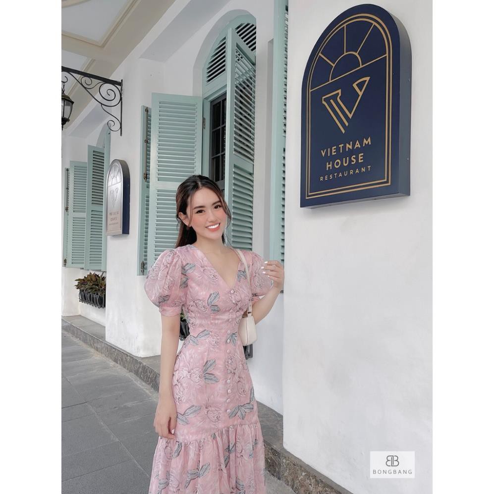 Váy đầm hoa vải tơ cổ V thời trang nữ đi dạo đi chơi đi biển 🌟