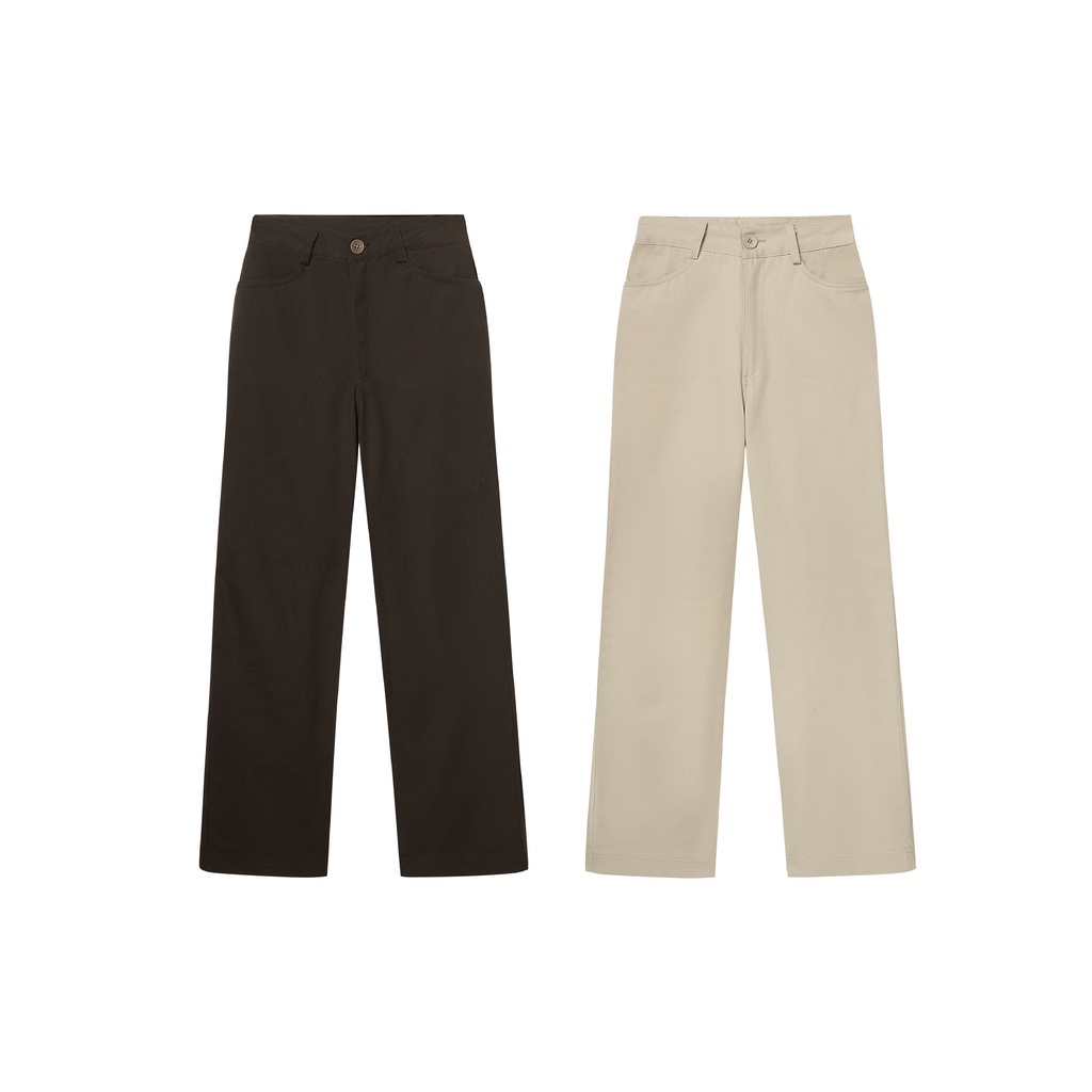 Quần Dài Kaki Nữ Ống Suông Pradies (Be/Nâu)
