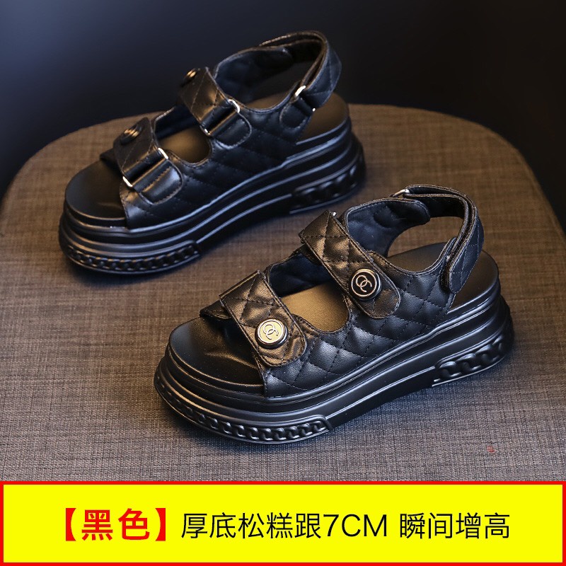 Sandal Đế Bánh Mỳ Size 33 Kiểu Dáng Hàn Quốc Cao 7cm