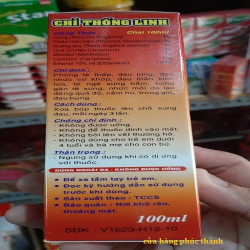thuốc xoa bóp chỉ thống linh chánh đại 100ml