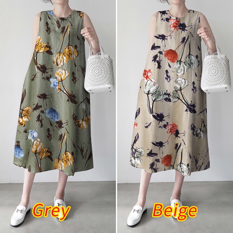 Đầm ZANZEA dài không tay thời trang dành cho nữ