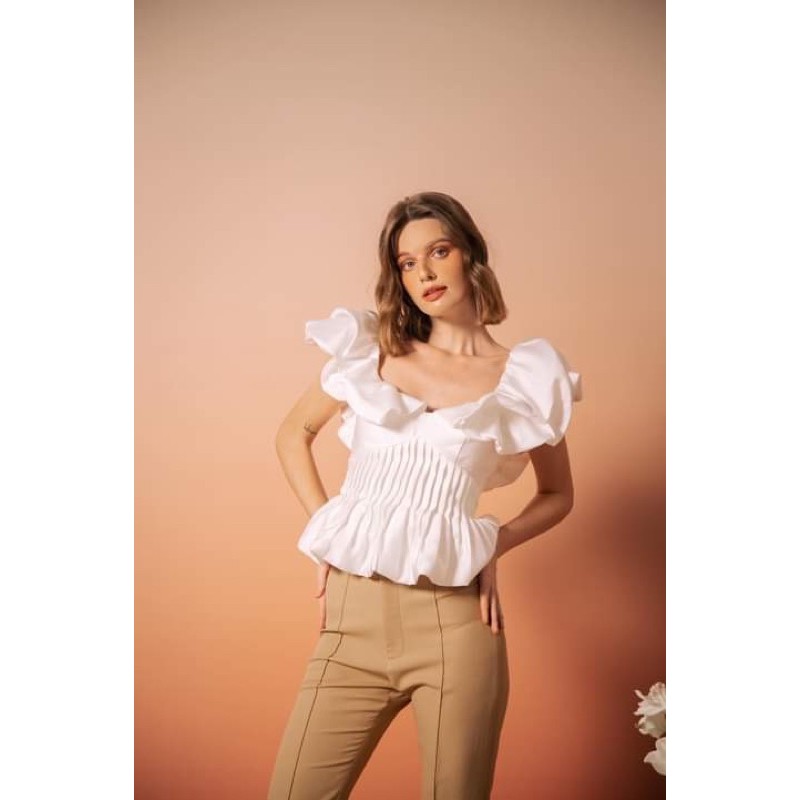 Áo nhún bèo hai tầng Anemone Ruffle Top - KAIA