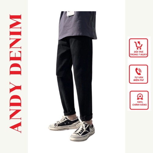 Quần jean ống rộng rách gối unisex, baggy jeans rách gấu nam nữ, quần bò ống suông phong cách Hàn Quốc