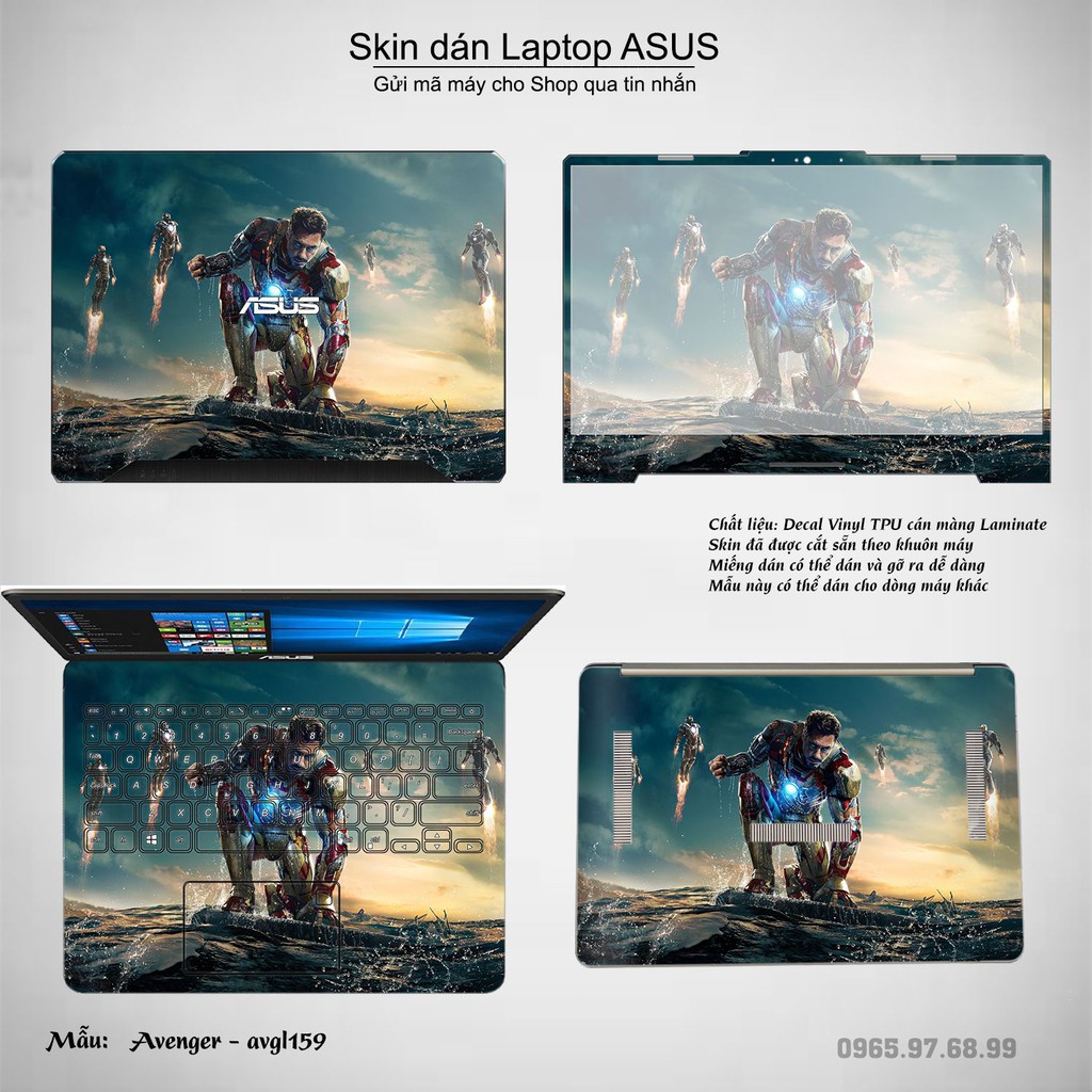 Skin dán Laptop Asus in hình Avenger _nhiều mẫu 3 (inbox mã máy cho Shop)