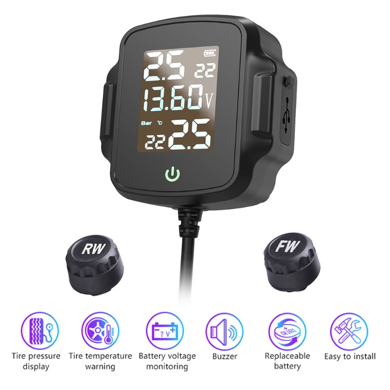 Thiết Bị Theo Dõi Áp Suất Lốp Xe Máy QC 3.0 USB