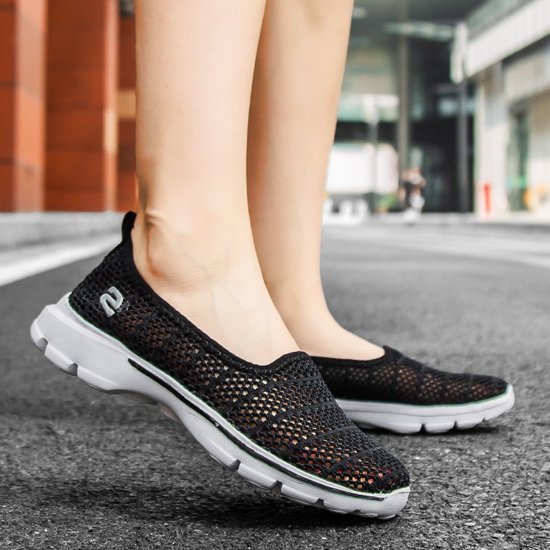 Skechers Giày Thể Thao Siêu Nhẹ Phối Lưới Thoáng Khí Size 35-41 Cho Nữ