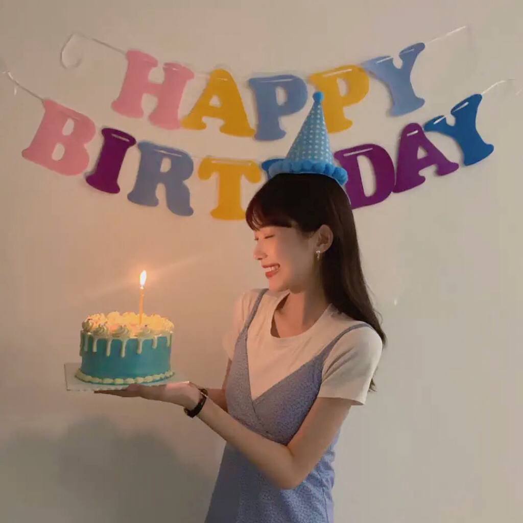 Dây chữ Happy Birthday vải nỉ nhiều màu sắc pastel trang trí sinh nhật Hàn Quốc siêu xinh