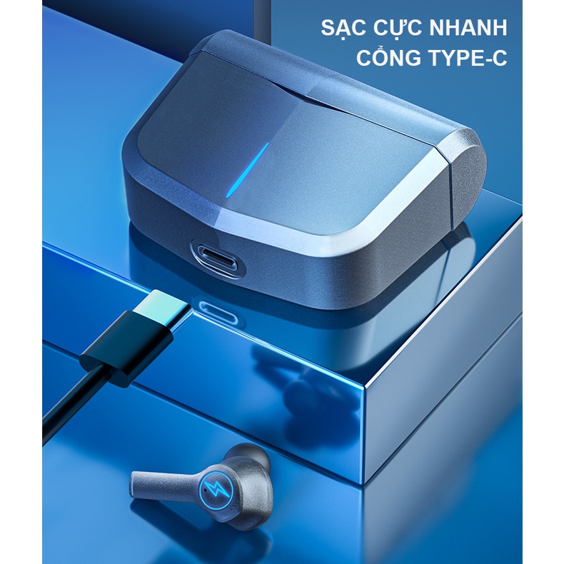 Tai Nghe Bluetooth Gaming Có Mic Thunder Tws-02 Thế Hệ Mới 2023 - Mẫu Tai Nghe Bluetooth Không Dây Pin Trâu, Bass Mạnh