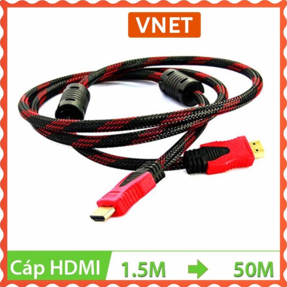 Cáp HDMI 2.5m / 3M- 5M-10M Tròn Đỏ Đen bọc lưới chống nhiễu cao cấp
