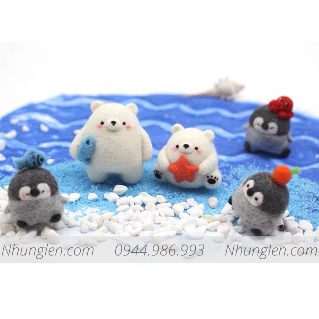Bộ len chọc Gấu Bắc Cực đơn giản - Dành Cho Người Mới Bắt Đầu