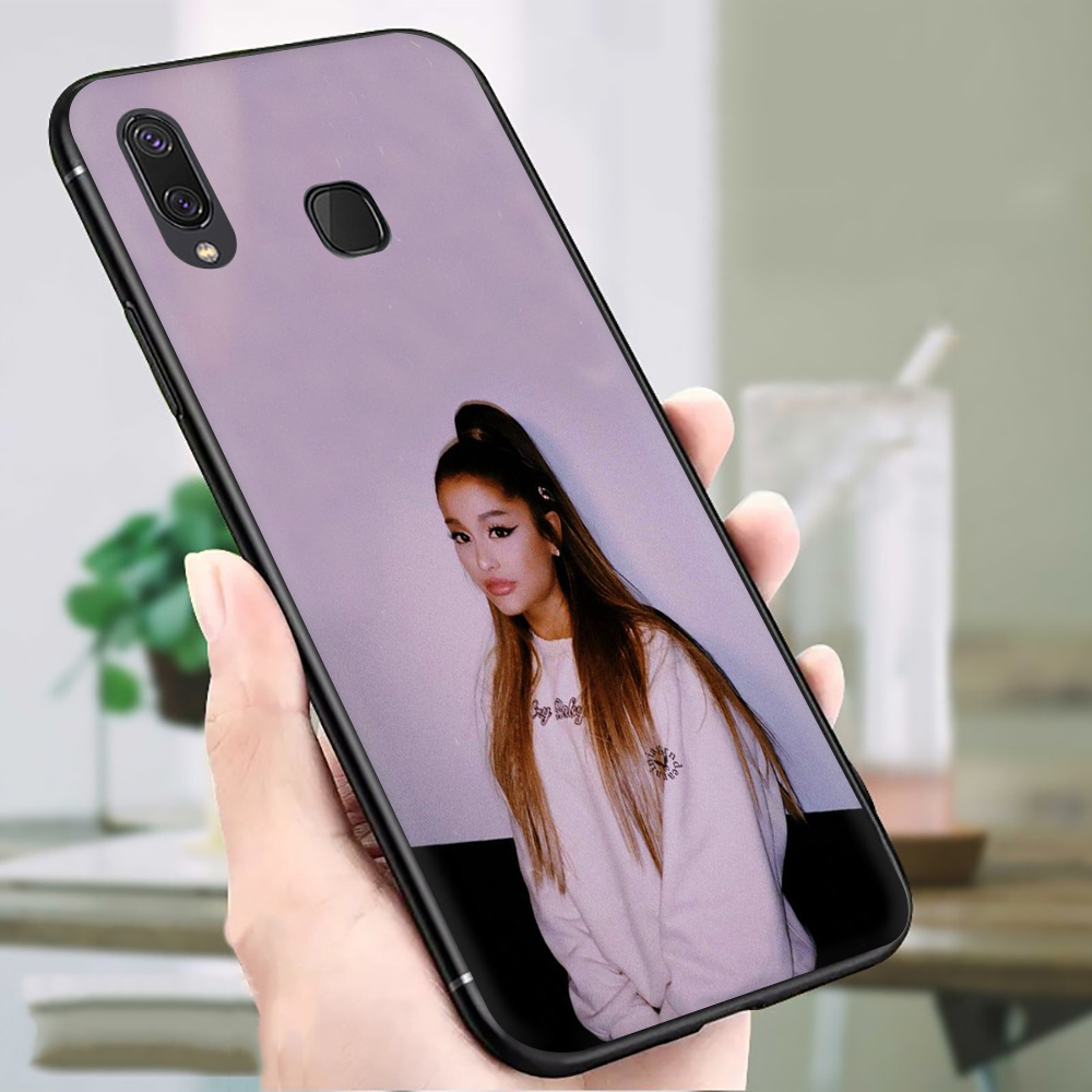 Ốp Điện Thoại Tpu Mềm Chống Rơi Hình Ariana Grande Cho Samsung A01 Eu A02S A6 2018 A7 2018 A8 2018