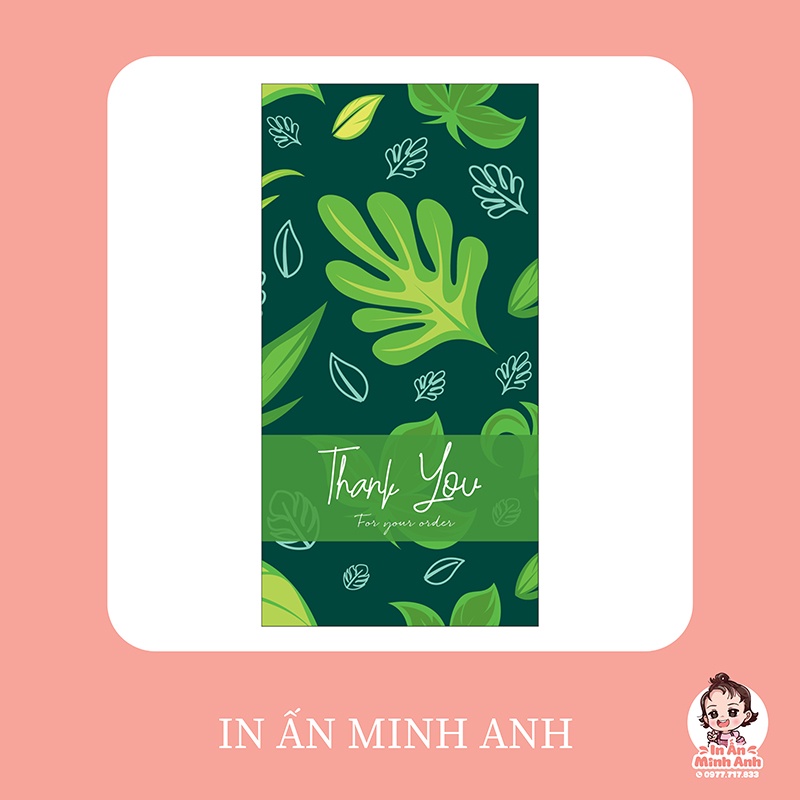 Tem thank youTem dán sticker open me cute vintage dán chữ thank you trên túi giấy đựng quà kraft, hộp carton DCD06