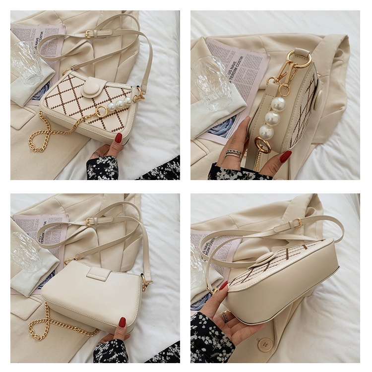 Túi xách đeo chéo nữ đẹp đi chơi 2 dây da thêu trần trám HY257