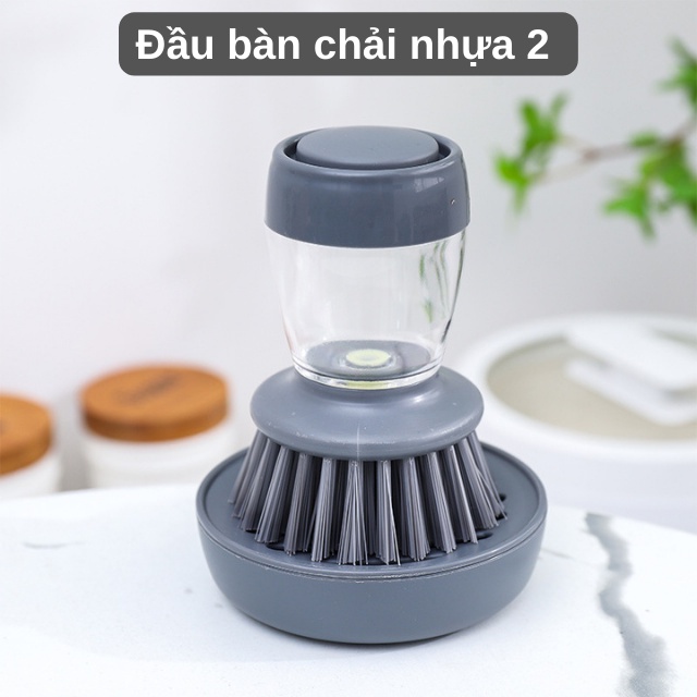 Dụng cụ cọ rửa xoong nồi thông minh đa năng, dụng cụ rửa chén có tay cầm, bình chứa xà phòng dạng nhấn tiện lợi - THEA