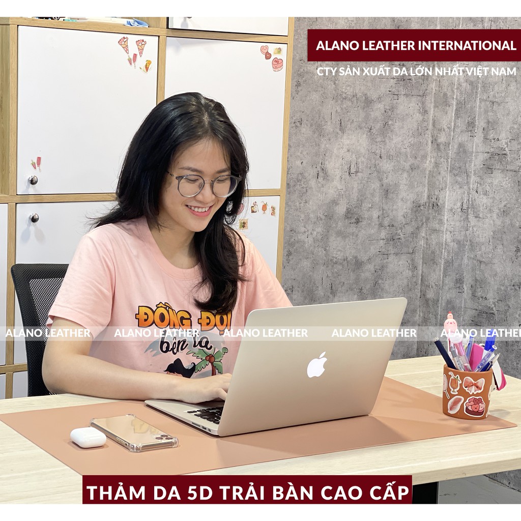 [Hình Thật / Giá Xưởng] Thảm Da Trải Bàn 5D Màu Hồng Pastel Chống Thấm, Chống Trầy, Tiện Lợi, Bảo hành 2 Năm Tại Xưởng