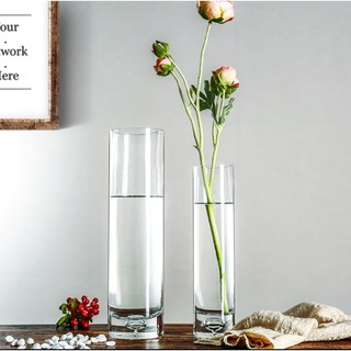 Lọ hoa bình bông thủy tinh trụ BH006