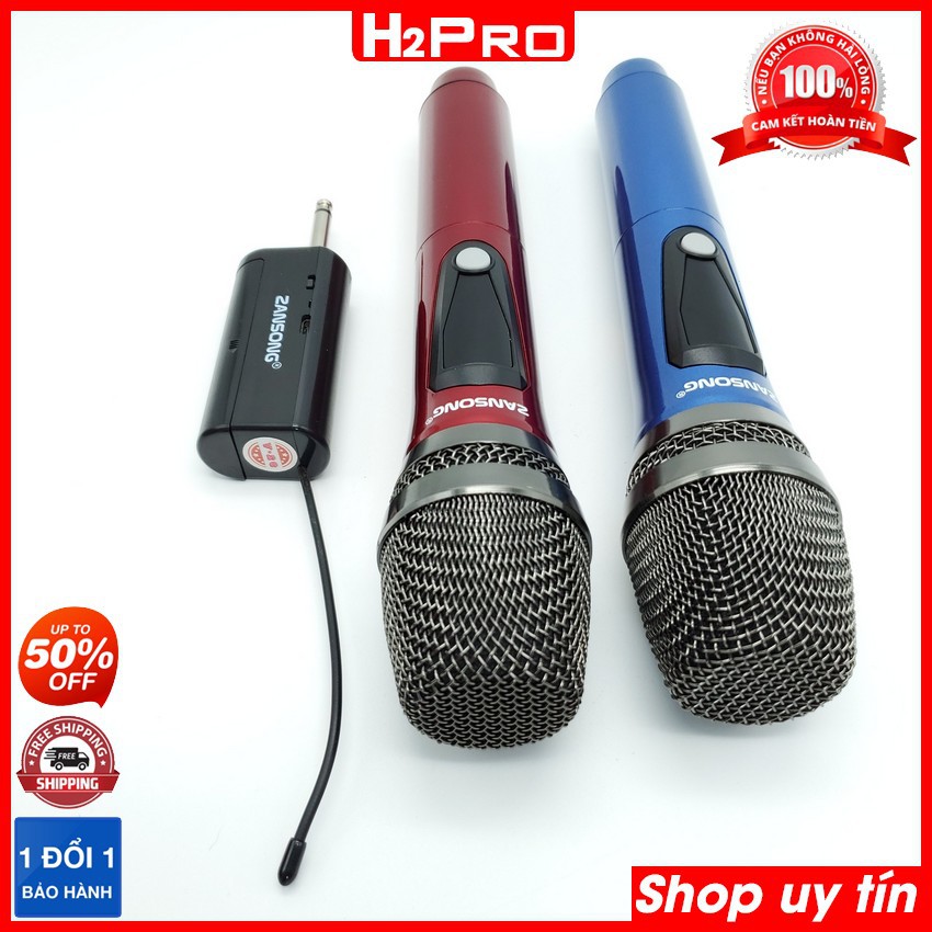 Micro không dây karaoke cao cấp Zansong V26 tiếng rõ sáng dễ dàng lắp đặt (tặng 2 chống lăn và 3 pin sạc 150K)