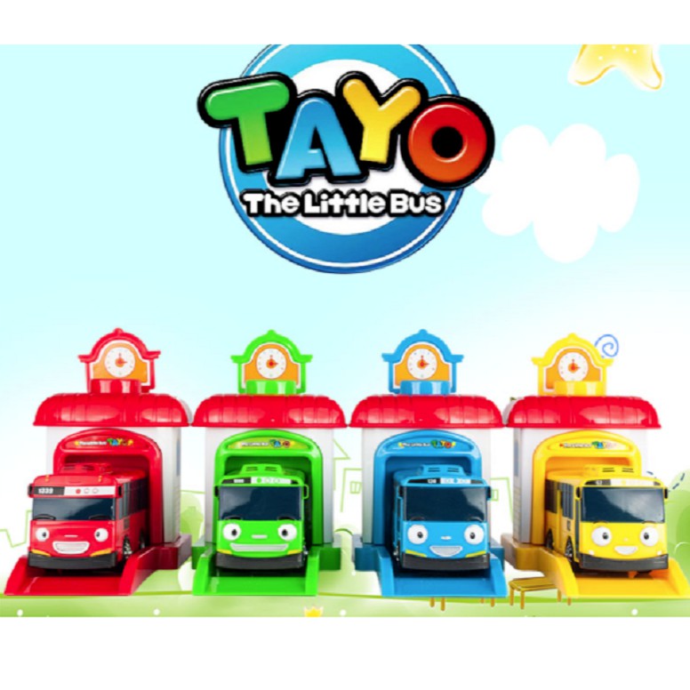 Xe buýt Tayo the little bus bộ 4 chiếc khác nhau gồm nhà và