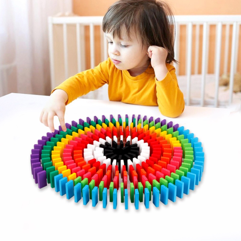 Mya 120 Cái Dominos Blocks Set Domino Racing Toy Kid Game Giáo dục để chơi