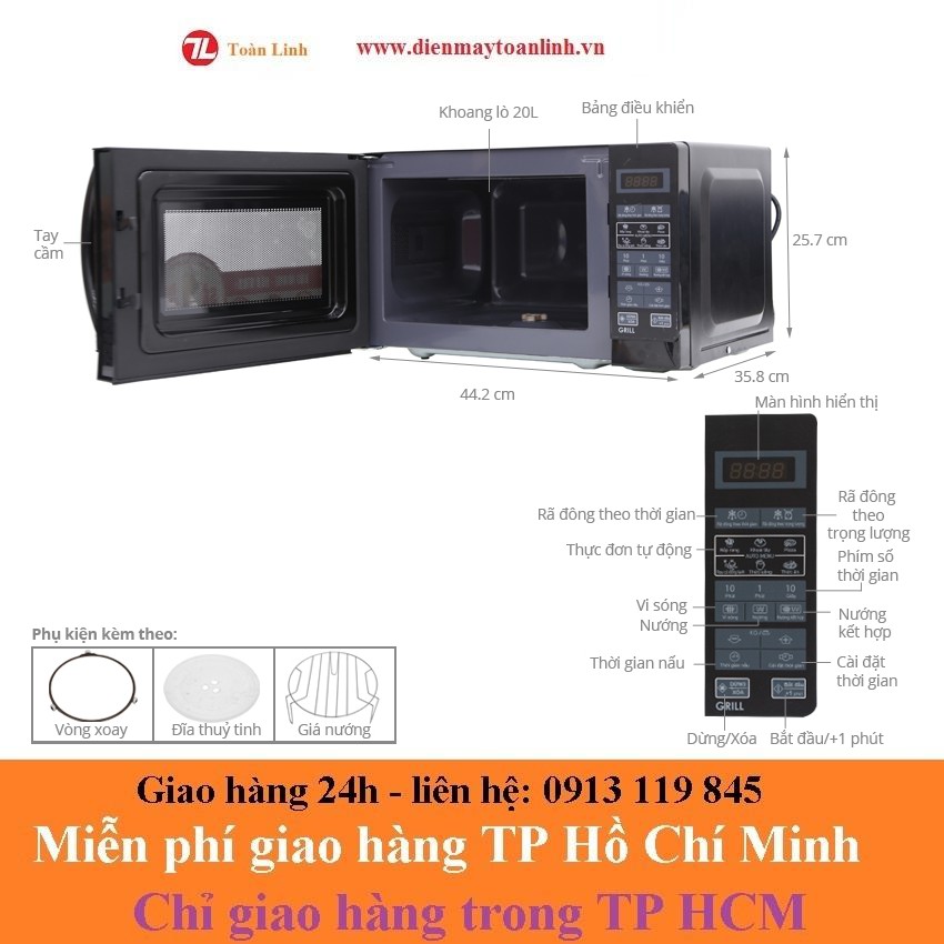 Lò vi sóng điện tử Sharp R-G273VN-B 20 Lít - Hàng chính hãng