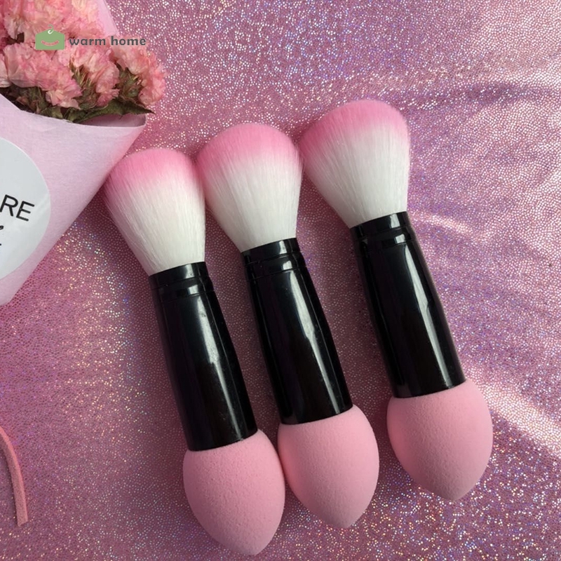 [Hàng mới về] Cọ trang điểm 2 đầu bằng nylon tay cầm kim loại nhiều màu