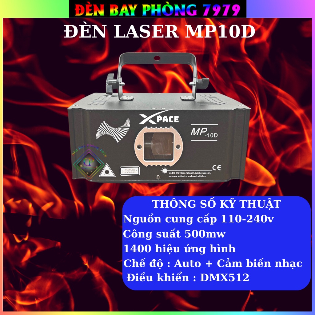Đèn Laser MP 10D+ Plus Chính Hãng Cảm Biến Nhạc Dùng Cho Phòng Karaoke Phòng Bay Phòng Ngủ Đèn Con Vịt Cao Cấp