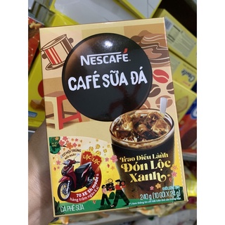 Cà phê sữa đá Nescafe 3in1, hộp 10 gói