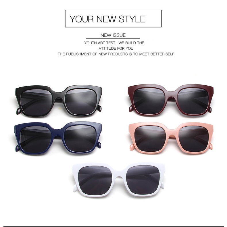 Kính Mát Gọng Vuông Màu Hồng Chống Tia UV400 Thời Trang Cho Nữ