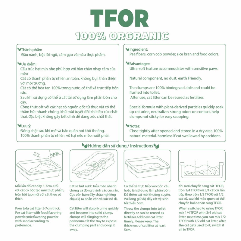 CÁT ĐẬU NÀNH TFOR PREMIUM 6L